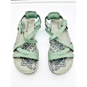 Merrell Womens Strappy Sandals Green Outdoor Walking Shoes Size 8 Comfort
